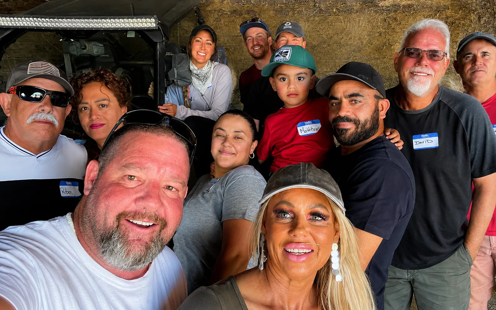 An eleven-person Adventure Tours Vernal group with their guided UTV near Vernal, Utah